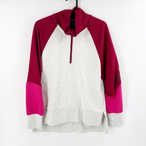 ✅ Nike Dri-Fit Shirt Size XS Qtr Zip Pullover GREY PINK COLOR BLOCK - Picture 1 of 8